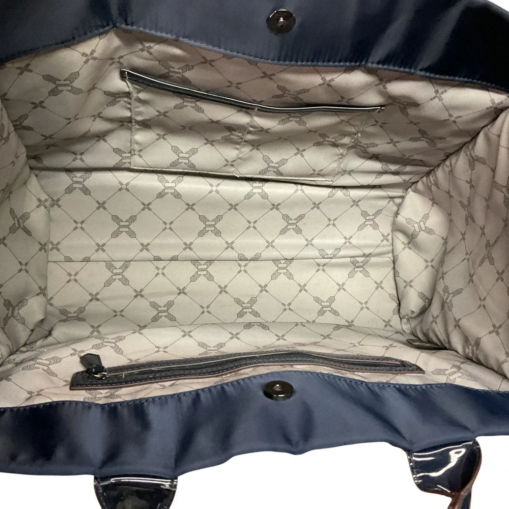 Aimee Kestenberg Women's Patent Trim Structured Tote Shoulder Double Handle Bag
